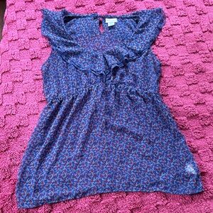 Motherhood Maternity Blue and Red Floral Sleeveless Top Womens Size Small